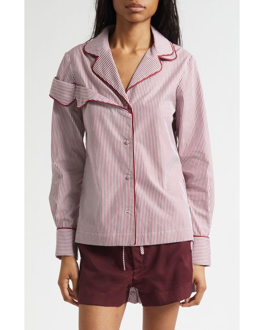 Monse Red Deconstructed Pajama Top