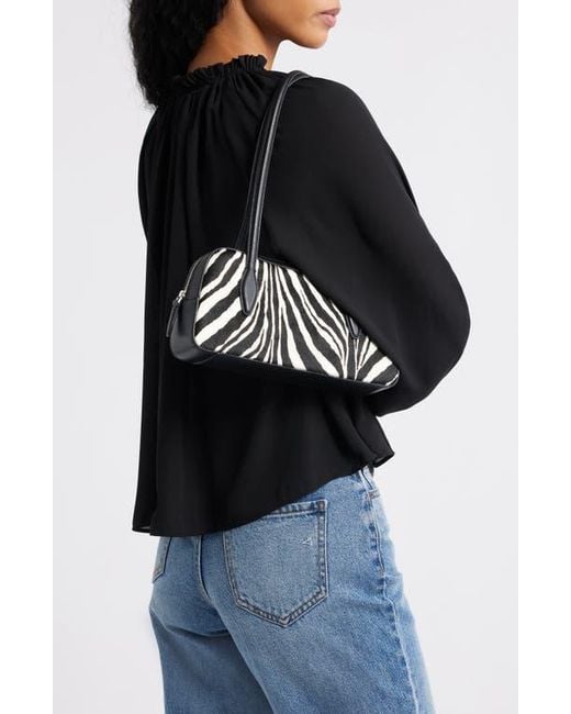 Madewell Black The Mini Top Zip Genuine Calf Hair Shoulder Bag