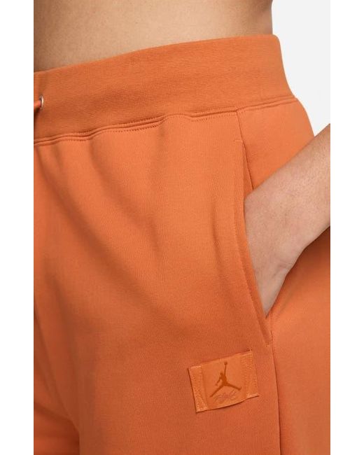 Nike Orange Flight Fleece French Terry Open Hem Pants