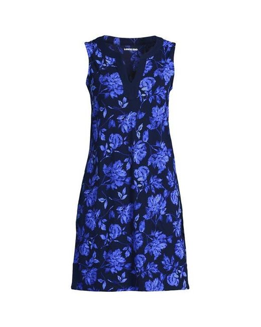 lands end women's cotton jersey notch neck dress Lands' End Women's Cotton Jersey Notch Neck Dress