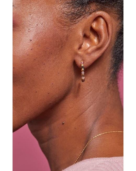 Estella Bartlett Metallic Coco Bead Hoop Earrings