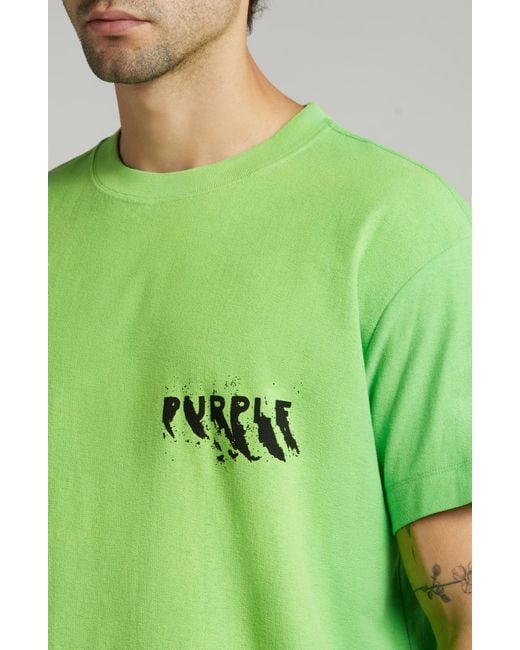 Purple Brand Green Oversize Graphic T-shirt for men