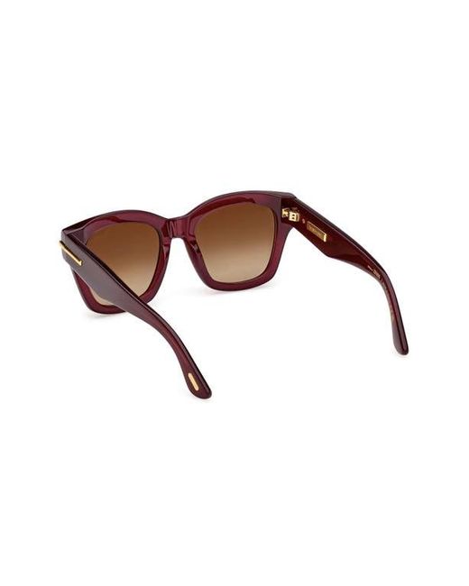Tom Ford Brown 53Mm Gradient Butterfly Sunglasses