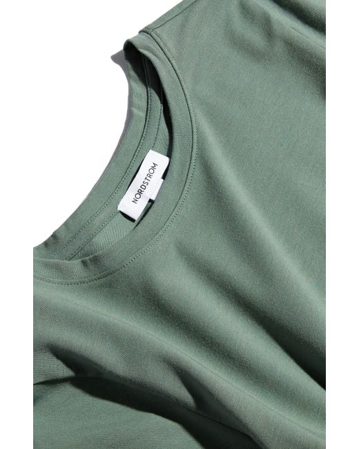Nordstrom Green Pima Cotton Blend Crewneck T-shirt