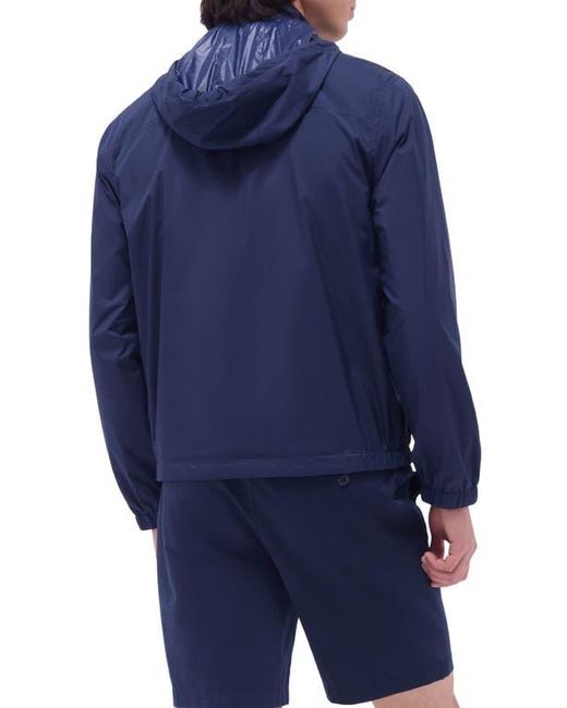 Bugatchi Blue Water Repellent Packable Jacket With Removable Hood for men