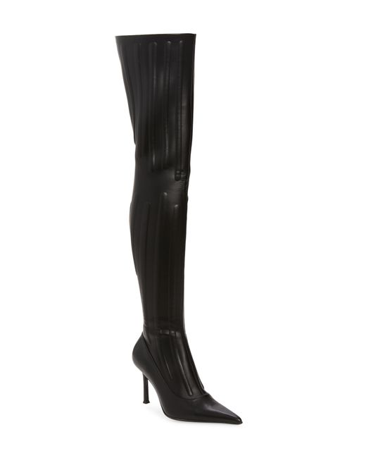 Jeffrey Campbell Black Jeepers Over The Knee Stiletto Boot