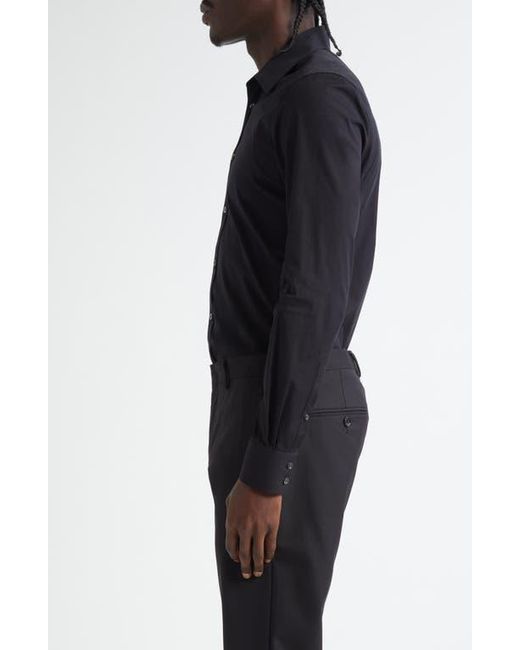 Alexander McQueen Black Logo Tape Harness Stretch Cotton Button-Up Shirt for men