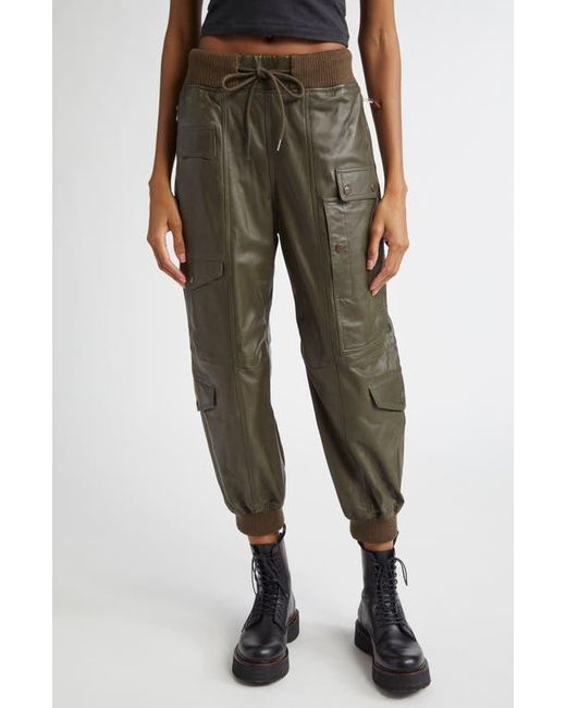 R13 Multipocket Leather Balloon Pants in Green | Lyst