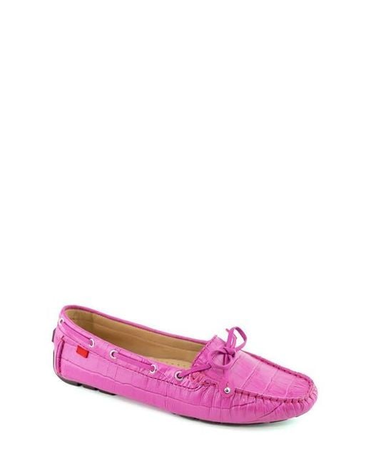Marc Joseph New York Pink Cypress Hill Croco Tiebow Driver Loafer