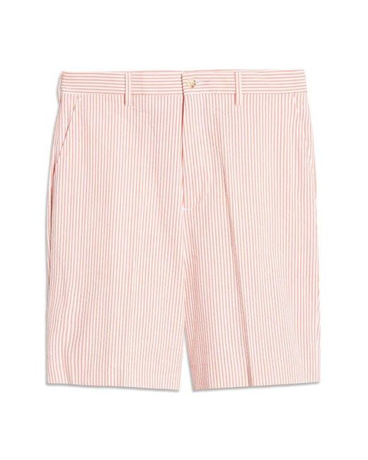 Berle Pink Flat Front Seersucker Shorts for men
