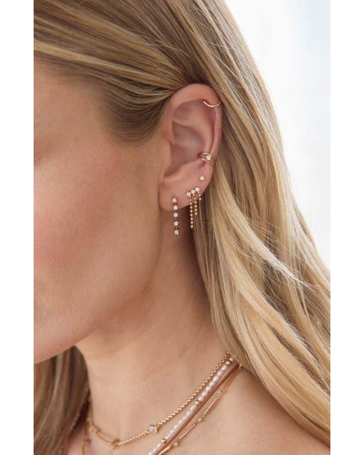 Zoe Chicco Metallic Diamond Beaded Waterfall Drop Earrings