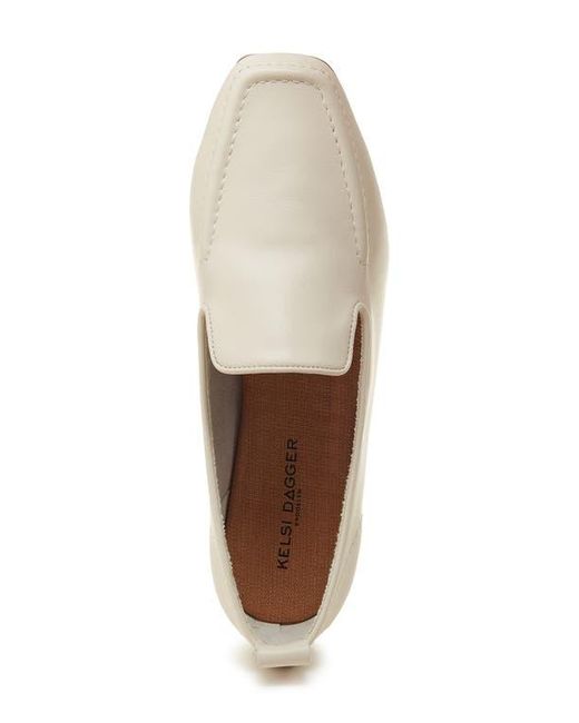 Kelsi Dagger Brooklyn White Finley Square Toe Flat