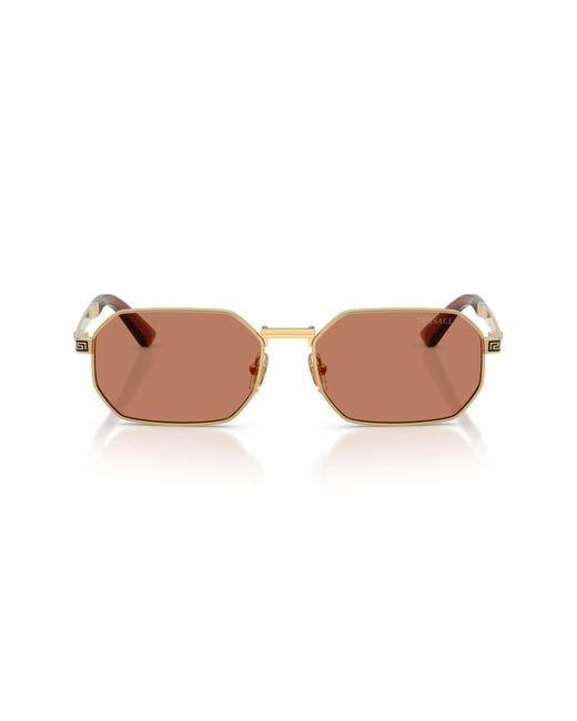 Versace Brown 54Mm Rectangular Sunglasses for men