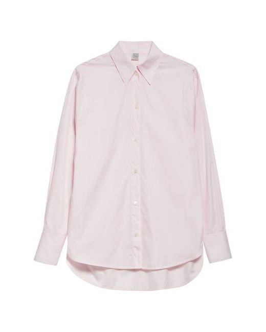 Totême  Pink Wide Sleeve Cotton Poplin Button-Up Shirt
