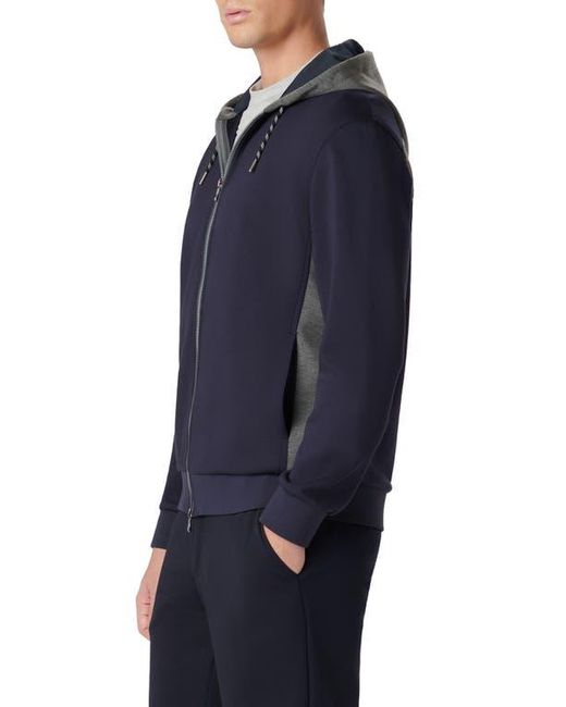 Bugatchi Blue Full Zip Hoodie for men
