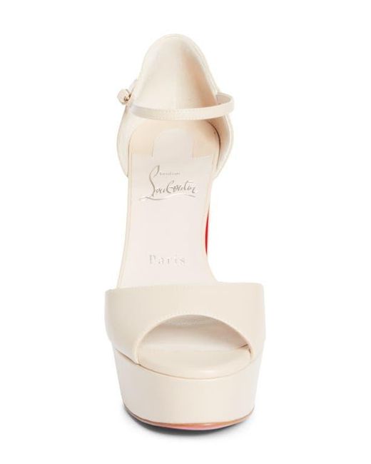 Christian Louboutin White Sandaloo Platform Sandal