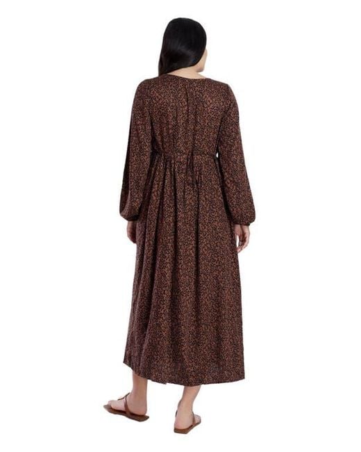 Motherhood Maternity Brown Long Sleeve Button Front Maternity Midi Dress