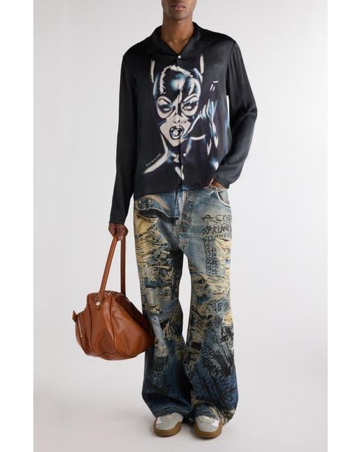 Acne Blue Dc Comics Catwoman Button-Up Shirt for men