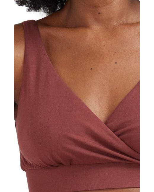 HATCH Red Crossover Pima Cotton Blend Nursing Bra