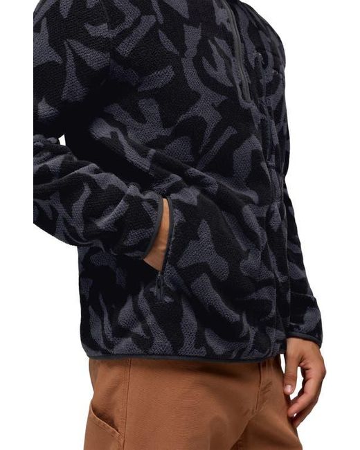 Prana Black Tuff Fluff Fleece Half Zip Pullover for men