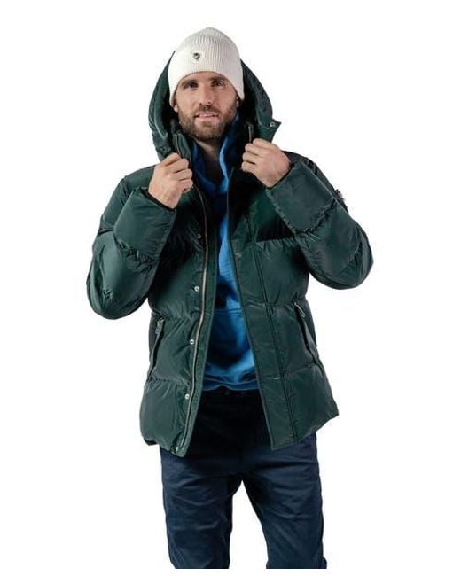 Woodpecker Green Bumnester 3/4 Length Quilted Coat for men