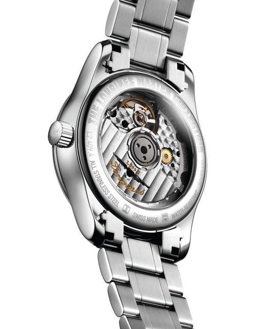 Longines Gray Master Collection Automatic Diamond Bracelet Watch, 34Mm