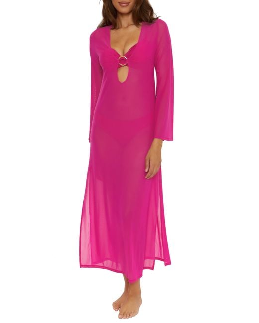 Trina Turk Pink Elaire Mesh Cover-up Maxi Dress