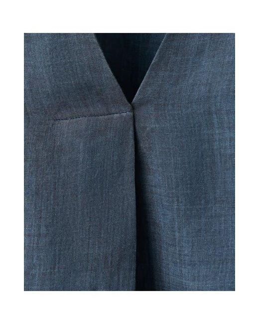 Mango Blue Ramie Top