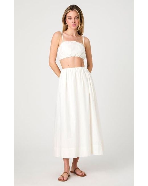 French Connection White Nomi Cotton Maxi Skirt