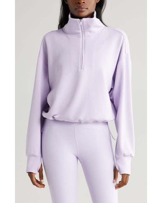 Zella Purple Modal Half Zip Pullover