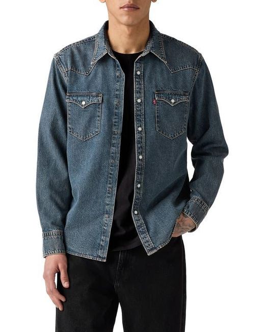 Levi's Blue Barstow Snap-Up Weatern Shirt for men