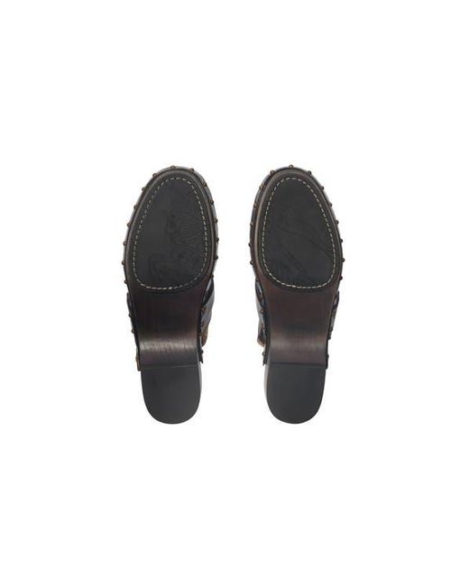 Burberry Black Leather Trunk Strap Clogs for men