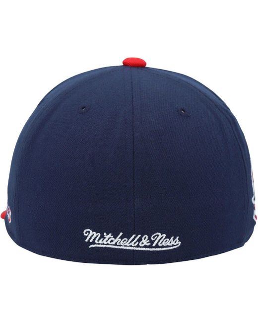 Men's Mitchell & Ness White/Red Atlanta Braves Bases Loaded Fitted Hat