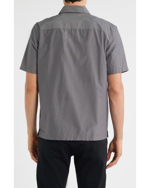 Theory Gray Noll Soft Lawn Short Sleeve Button-Up Shirt for men