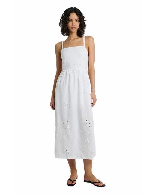 chinese dress ladies Onia Air Ruched Halter Linen-Blend Maxi Dress, White / 4 main image 0