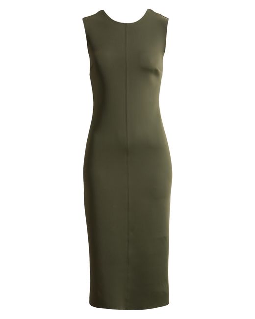 Nordstrom Green Sleeveless Sculpted Scuba Dress