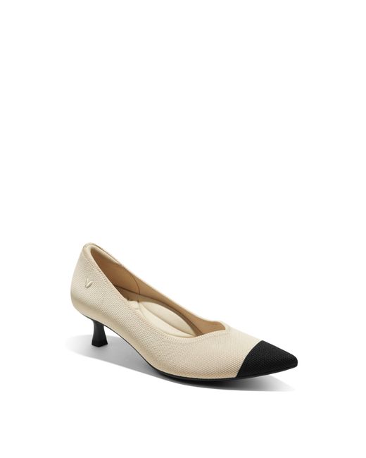 VIVAIA Metallic Scarlett Pointed-Toe Kitten Heels