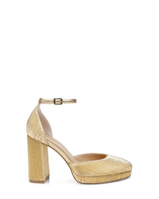 Badgley Mischka Metallic Stephanie Ankle Strap Platform Pump