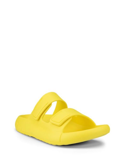 Ecco Yellow Cozmo E Water Resistant Slide Sandal