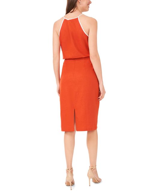 Halogen® Orange Halogen(r) Linen Blend Pencil Skirt