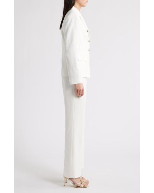 Tahari White Double Breasted Two-Piece Suit