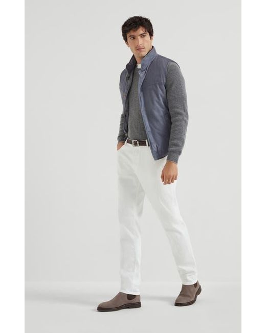 Brunello Cucinelli Gray English Rib Knit Sweater for men