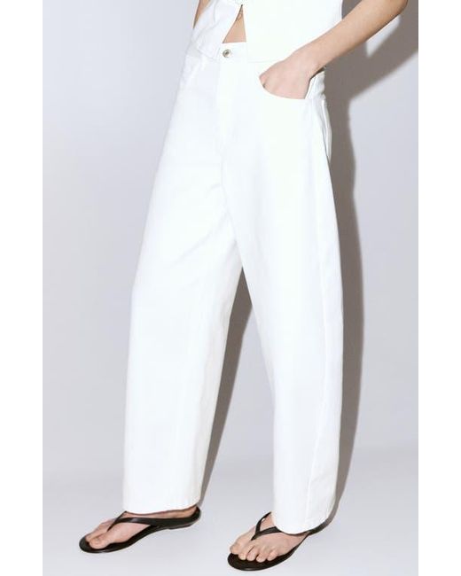 Mango White Bimba Barrel Jeans