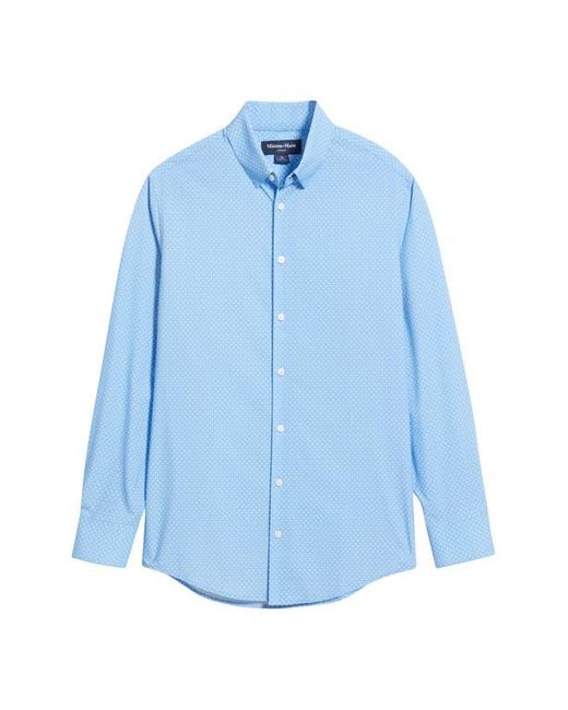 Mizzen+Main Blue Leeward Trim Fit Neat Star Print Stretch Button-Up Shirt for men