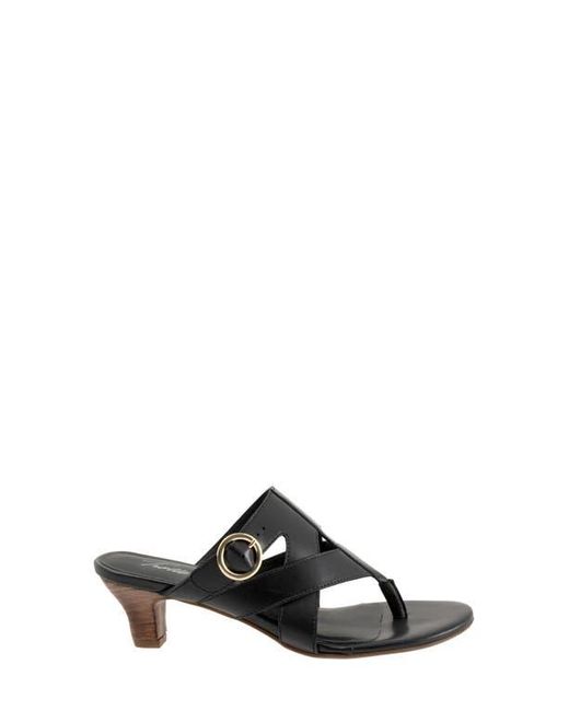 Trotters Black Nikki Kitten Heel Flip Flop