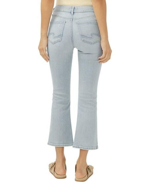 Silver Jeans Co. Blue Suki Curvy Raw Hem Kick Flare Jeans