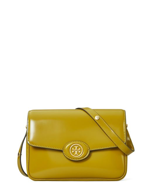 Tory Burch Robinson Spazzolato Shoulder Bag in Yellow Lyst