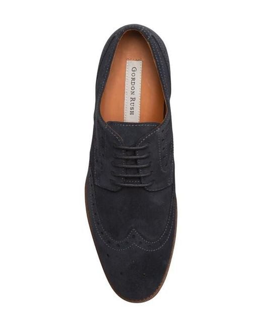 Gordon Rush Black Concord Wingtip Derby for men