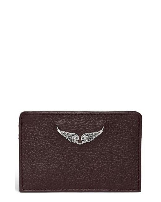 Zadig & Voltaire Brown Pass Leather Card Case