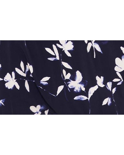 Chaus Blue Cold Shoulder Floral Midi Dress